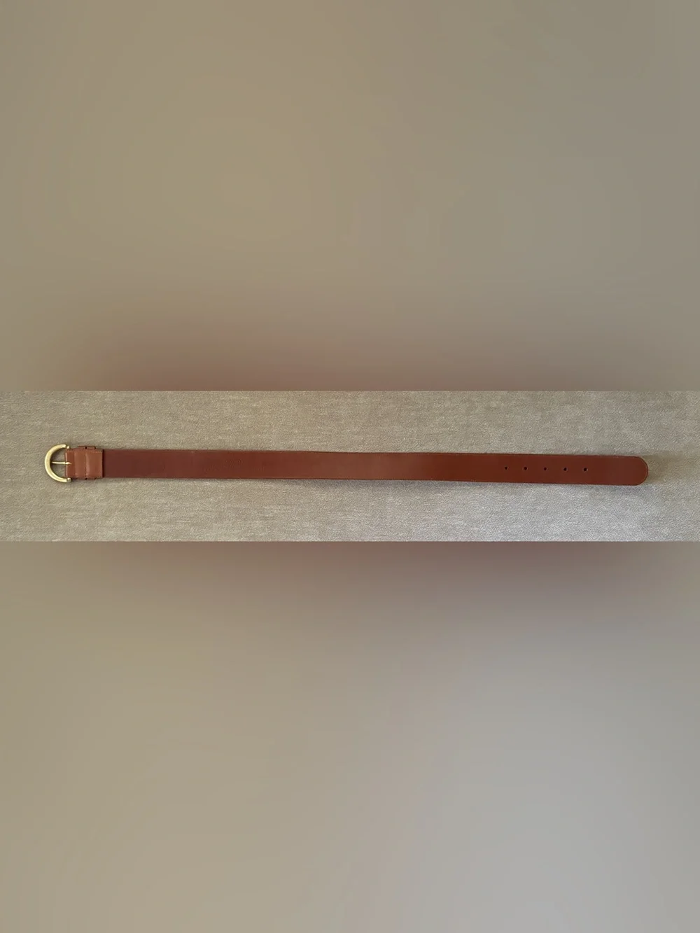 COACH Petite Classic Tan Leather Belt with Gold Buckle